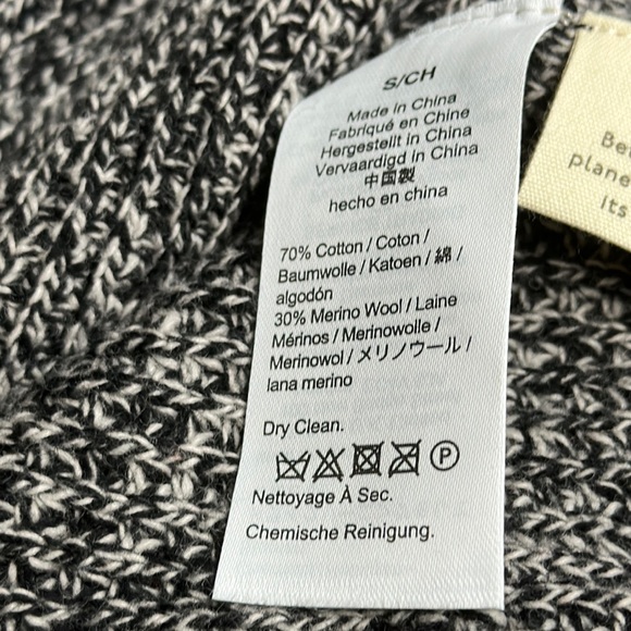 Madewell Eastbrook Turtleneck Cross Back Sweater Black White NWT - Picture 4 of 4